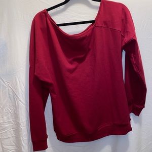 Red off the shoulder hoodie